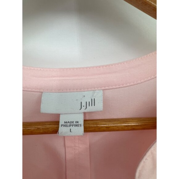 J.Jill Womens Light Pink Button-Front Long Sleeve Blouse Size Large  Cotton - Picture 3 of 5